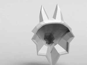 3d printable polygonal fox head model 3D Print Model