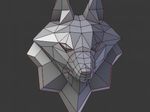 3d printable polygonal fox head model 3D-printmodel