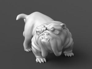 funny pissing english bulldog 3d print model Model do druku 3D