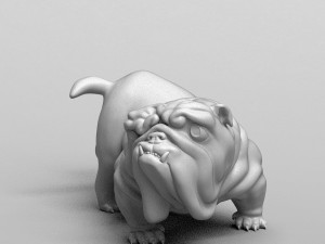 funny pissing english bulldog 3d print model Model do druku 3D