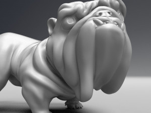 funny pissing english bulldog 3d print model Model do druku 3D