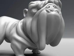 funny pissing english bulldog 3d print model 3D Print Model