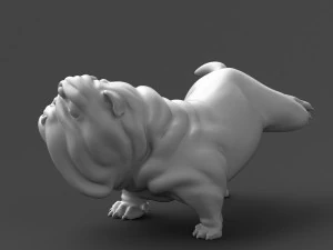 funny pissing english bulldog 3d print model 3D Print Model