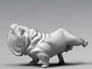 funny pissing english bulldog 3d print model Model do druku 3D