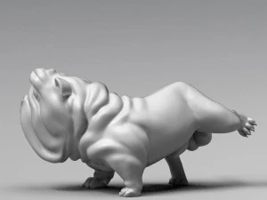 funny pissing english bulldog 3d print model 3D Print Model