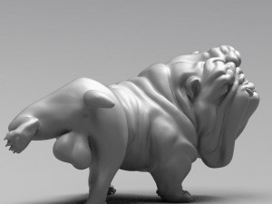 funny pissing english bulldog 3d print model Model do druku 3D