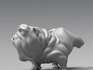 funny pissing english bulldog 3d print model 3D Print Model