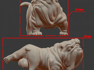 funny pissing english bulldog 3d print model Model do druku 3D