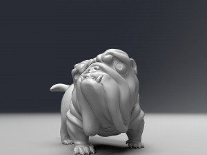 funny pissing english bulldog 3d print model Model do druku 3D