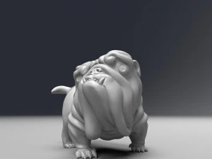 funny pissing english bulldog 3d print model 3D Print Model