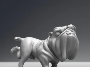 funny pissing english bulldog 3d print model 3D Print Model