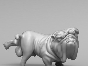 funny pissing english bulldog 3d print model Model do druku 3D