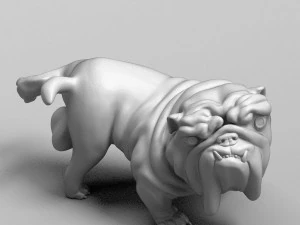 funny pissing english bulldog 3d print model 3D Print Model
