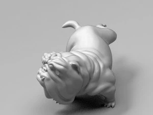 funny pissing english bulldog 3d print model 3D Print Model