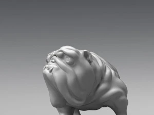 funny pissing english bulldog 3d print model 3D Print Model