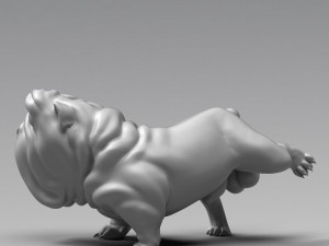 funny pissing english bulldog 3d print model Model do druku 3D