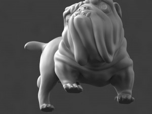 funny pissing english bulldog 3d print model Model do druku 3D