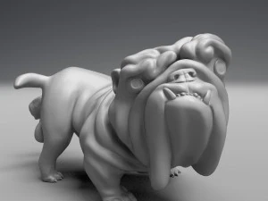 funny pissing english bulldog 3d print model 3D Print Model