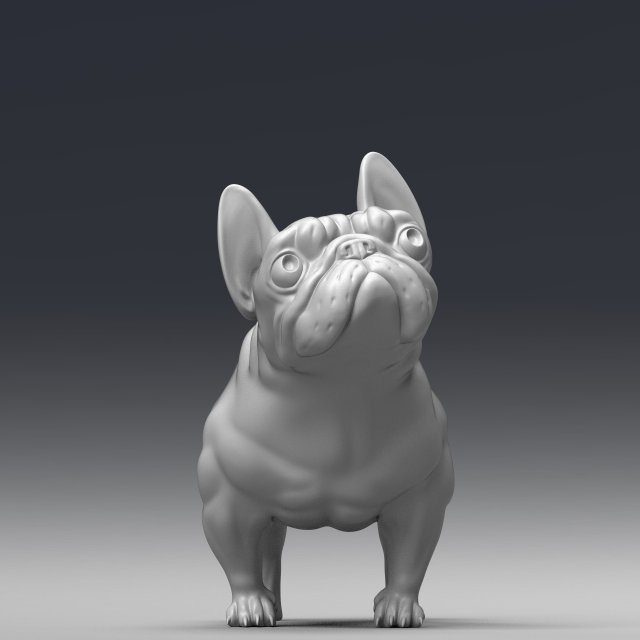 french bulldog 3d print model Modello di stampa 3D .c4d .max .obj .3ds .fbx .stl .blend 