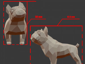 geometric french bulldog 3d print model Model do druku 3D
