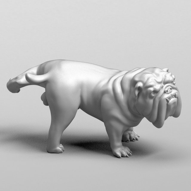 pissing english bulldog 3d print model 3D 프린트 모델 .c4d .max .obj .3ds .fbx .stl .blend 