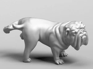pissing english bulldog 3d print model 3D Print Model
