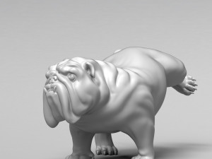 pissing english bulldog 3d print model 3D 프린트 모델