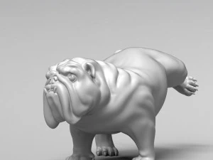 pissing english bulldog 3d print model 3D Print Model