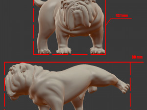pissing english bulldog 3d print model 3D 프린트 모델