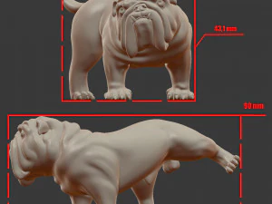 pissing english bulldog 3d print model 3D Print Model