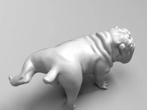 pissing english bulldog 3d print model 3D Print Model