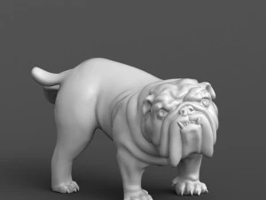 pissing english bulldog 3d print model 3D Print Model