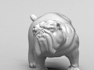 pissing english bulldog 3d print model 3D Print Model
