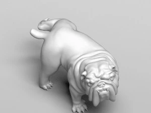 pissing english bulldog 3d print model 3D Print Model