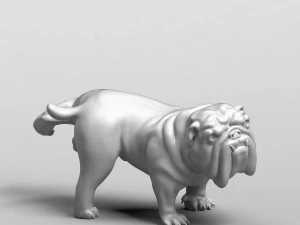 pissing english bulldog 3d print model 3D Print Model