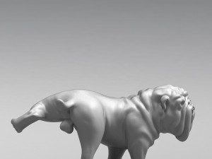 pissing english bulldog 3d print model 3D 프린트 모델