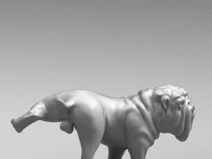 pissing english bulldog 3d print model 3D Print Model