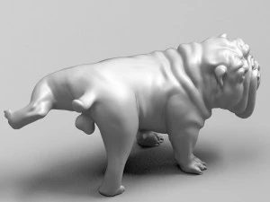 pissing english bulldog 3d print model 3D Print Model