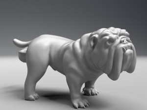 pissing english bulldog 3d print model 3D 프린트 모델