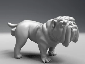 pissing english bulldog 3d print model 3D Print Model