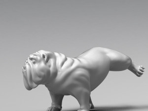 pissing english bulldog 3d print model 3D 프린트 모델