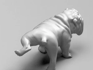 pissing english bulldog 3d print model 3D Print Model