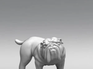 pissing english bulldog 3d print model 3D Print Model