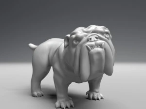 pissing english bulldog 3d print model 3D Print Model