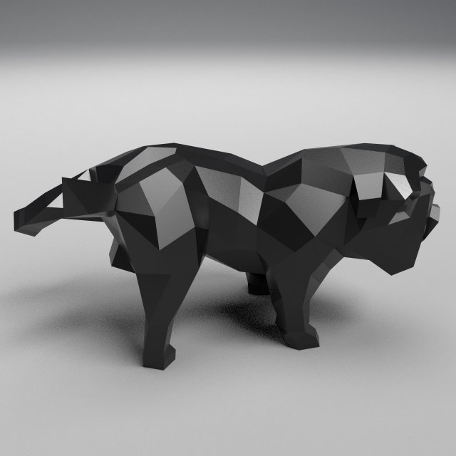 geometric pissing english bulldog 3d print model 3D 프린트 모델 .c4d .max .obj .3ds .fbx .stl .blend 
