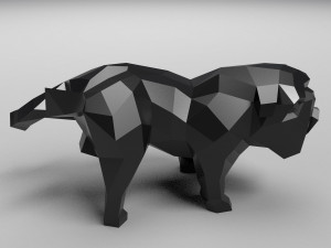 geometric pissing english bulldog 3d print model 3D-printmodel