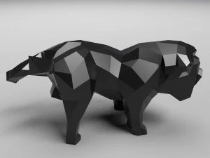 geometric pissing english bulldog 3d print model 3D Print Model