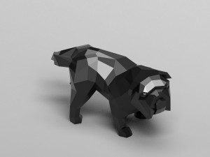geometric pissing english bulldog 3d print model 3D 프린트 모델
