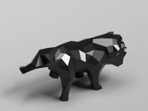 geometric pissing english bulldog 3d print model 3D 프린트 모델