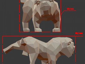 geometric pissing english bulldog 3d print model 3D 프린트 모델